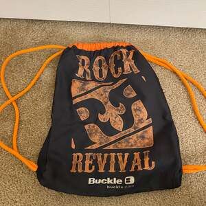 Rock Revival Orange and Black Insulated Zippered Drawstring Backpack